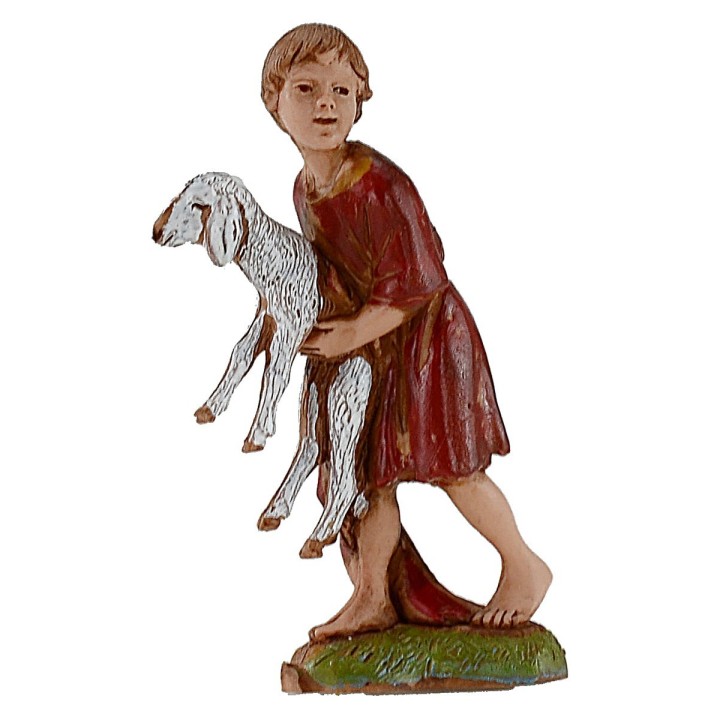Niño con cordero en brazos serie 10 cm Landi Moranduzzo