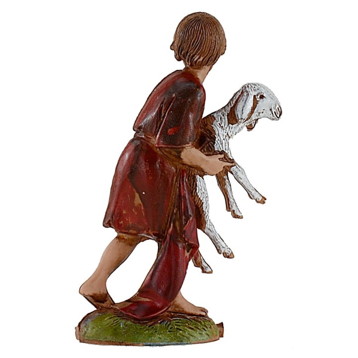 Bambino con agnello in braccio serie 10 cm Landi Moranduzzo