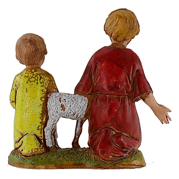 Bambini con agnello serie 10 cm Landi Moranduzzo
