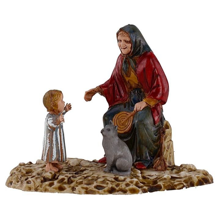 Old lady with child 10 cm series Landi Moranduzzo