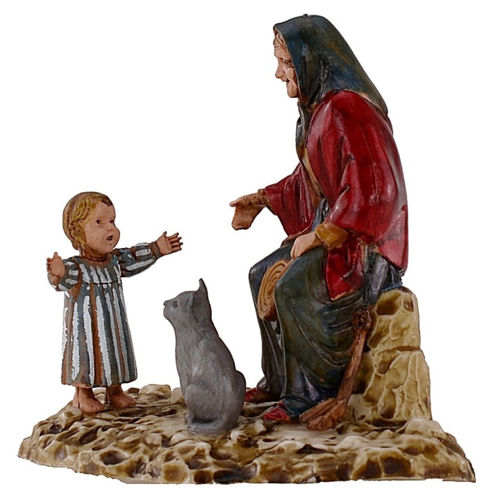 Vecchietta con bambino serie 10 cm Landi Moranduzzo