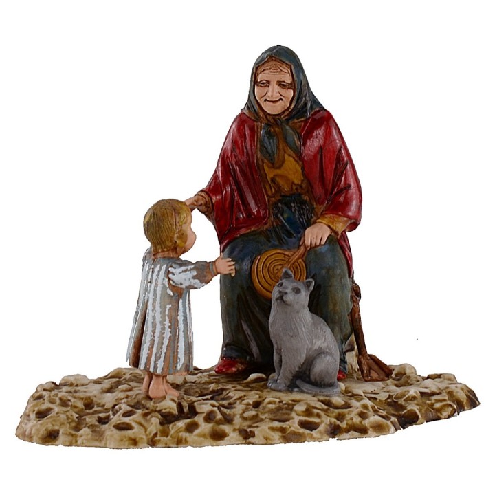 Old lady with child 10 cm series Landi Moranduzzo