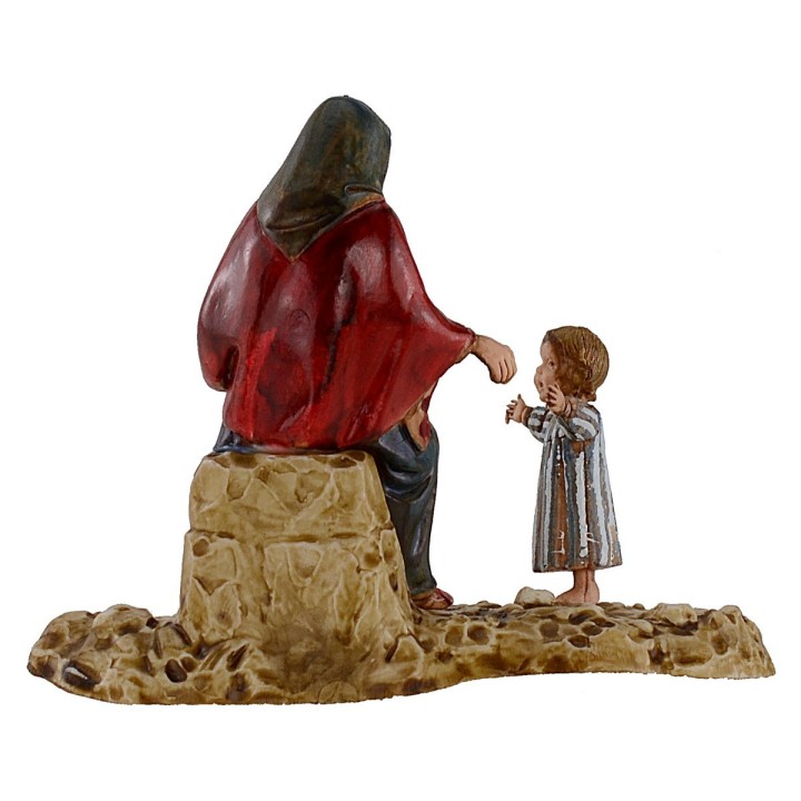 Old lady with child 10 cm series Landi Moranduzzo