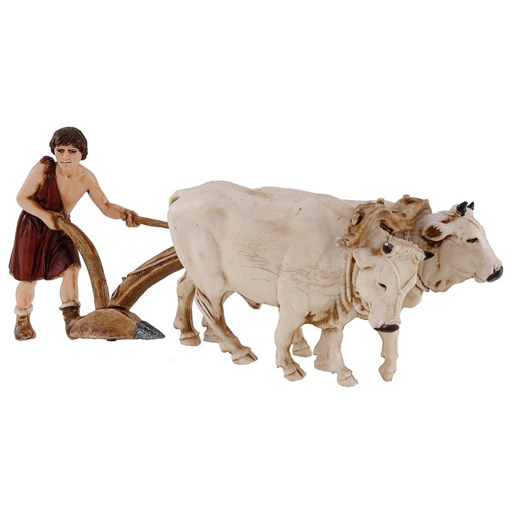 Farmer with plow series 10 cm Landi Moranduzzo