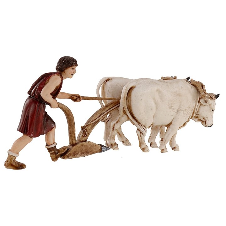Farmer with plow series 10 cm Landi Moranduzzo