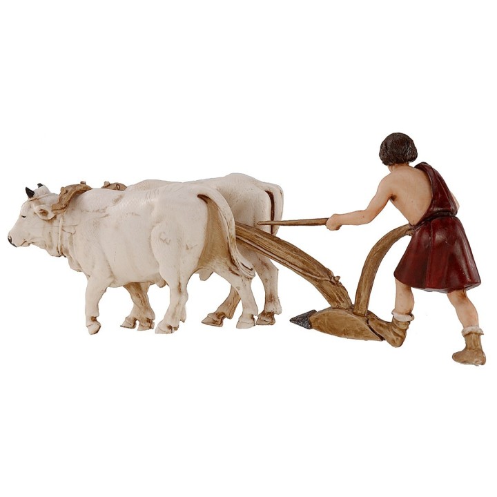 Farmer with plow series 10 cm Landi Moranduzzo
