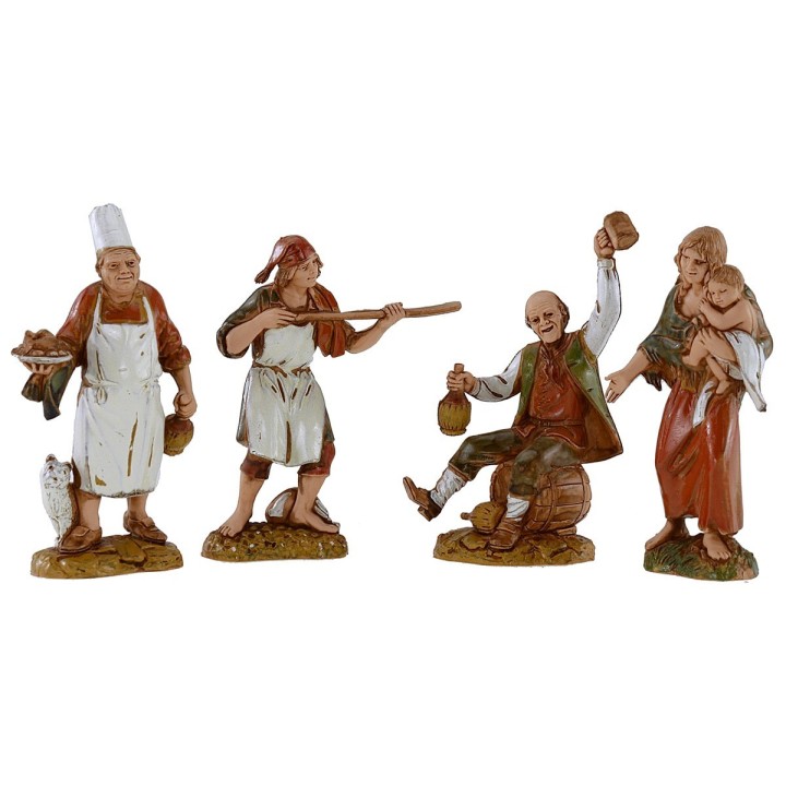 Set 4 statue 10 cm Landi Moranduzzo