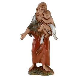 Mamma con bambino tra le braccia 10 cm Landi Moranduzzo