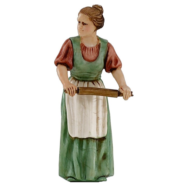 Mujer desplumando y mujer con rodillo serie 10 cm Landi