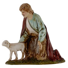 Pastor que acaricia el cordero serie 10 cm Landi Moranduzzo