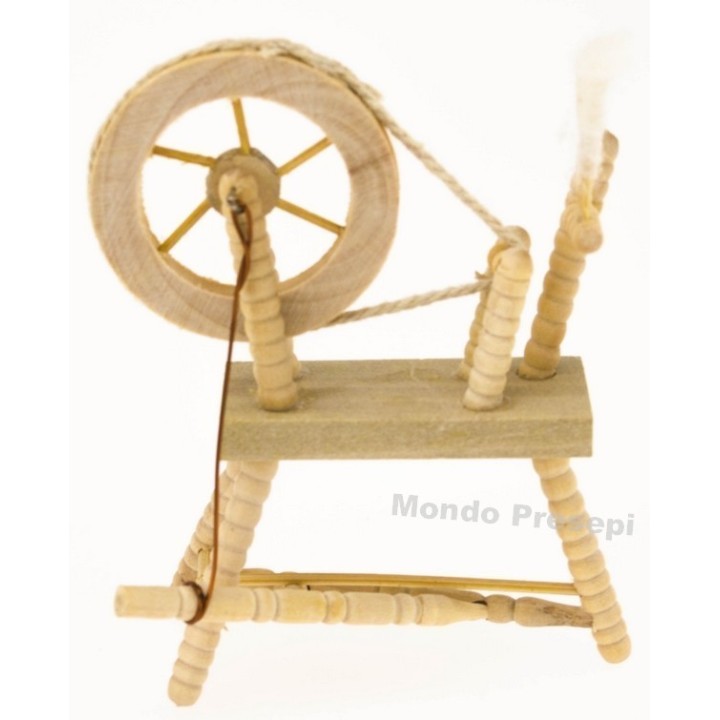 Wooden spinning wheel cm 6,5x9 h.