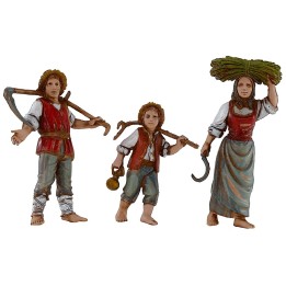 Peasant family set 10 cm series Landi Moranduzzo
