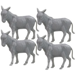 Set of 4 donkeys cm 4x3,5 - Cod. 