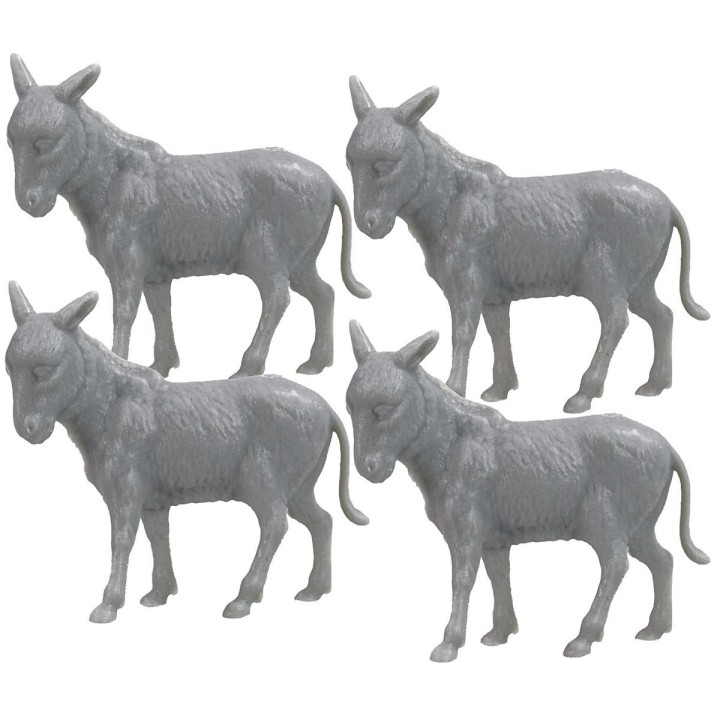 Set of 4 donkeys cm 4x3,5 - Cod. 
