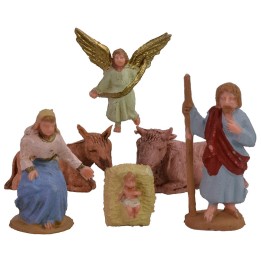 Natività presepe cm 3,5 patinata lux set 6 pezzi