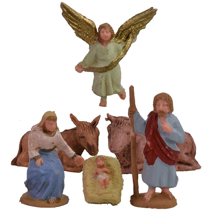 Nacimiento belén de 3,5 cm patinado lux set de 6 piezas