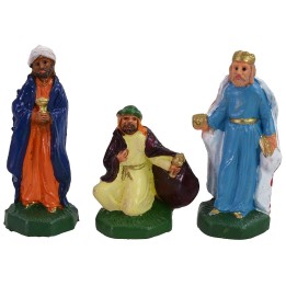 Conjunto de tres Reyes Magos de 4 cm en PVC