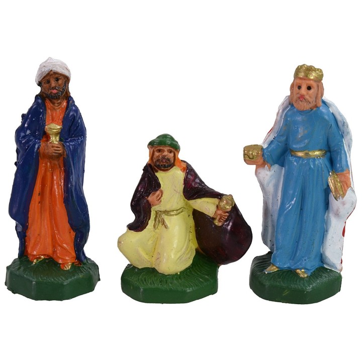 Set of three King Magi 4 cm in pvc
