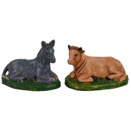 Juego de buey y burro serie 4 cm en pvc