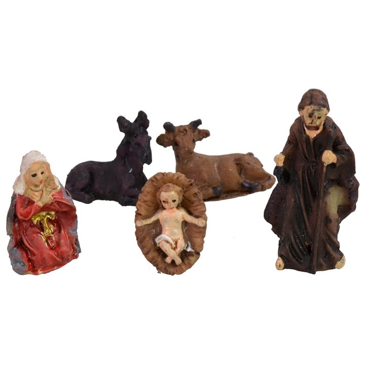 Nativity 5 subjects 3 cm in resin for Crib