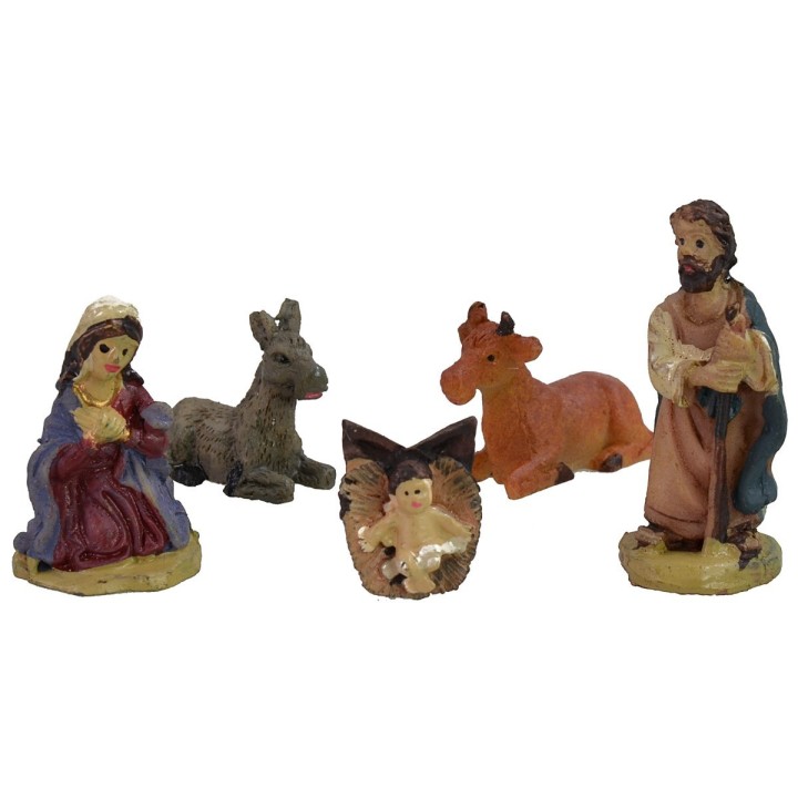Natività 5 soggetti 3,5 cm in resina