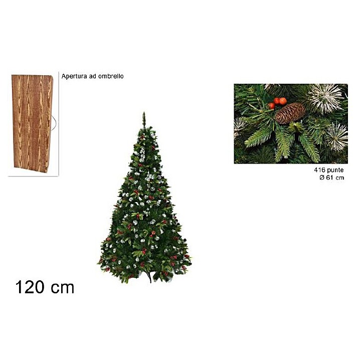 Christmas tree with pine cones and berries 416 cm 120h