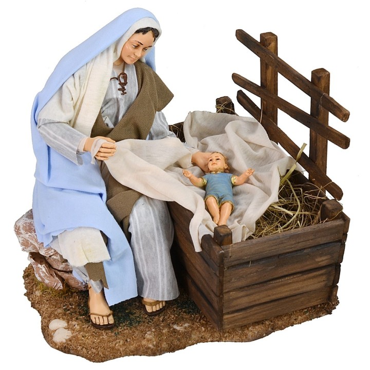 María con cuna y niño serie 30 cm Pigini
