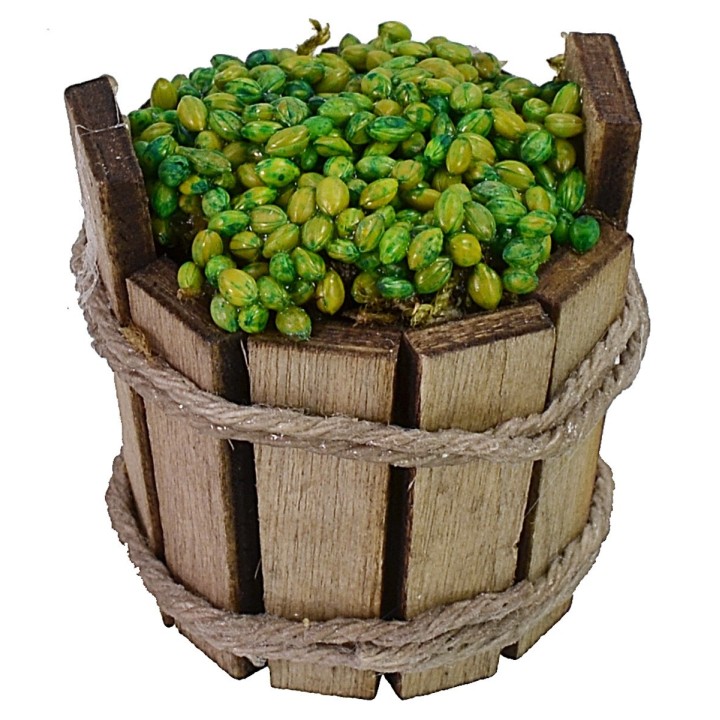Wooden tub with olives cm ø 3x3 h