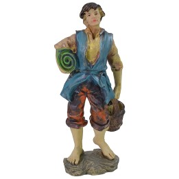 Resin boy with bucket and fabric 20 cm