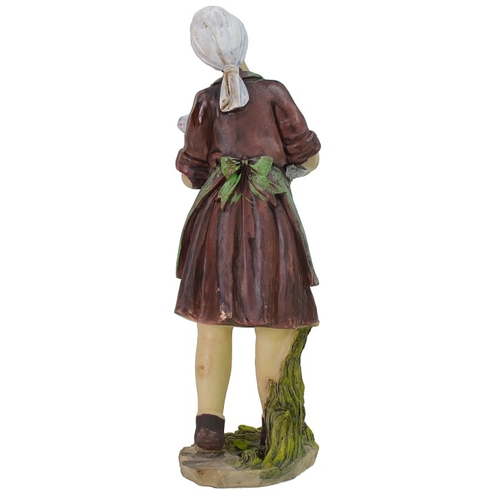 Resin girl with lamb 25 cm