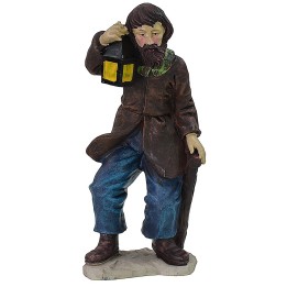 Pastor con linterna de resina 25 cm