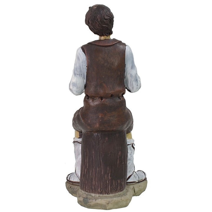 Uomo seduto con l'anguria in resina serie 25 cm