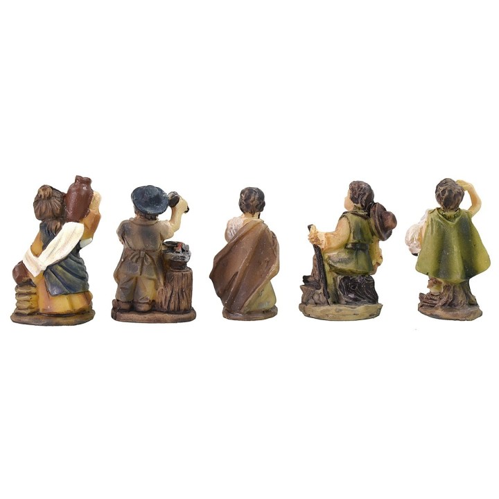 Set of 5 statues 3 cm in resin