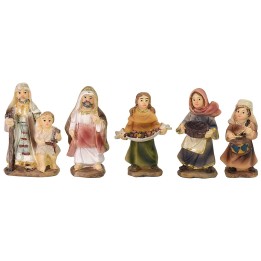 Set 5 personaggi 5 cm in resina presepe