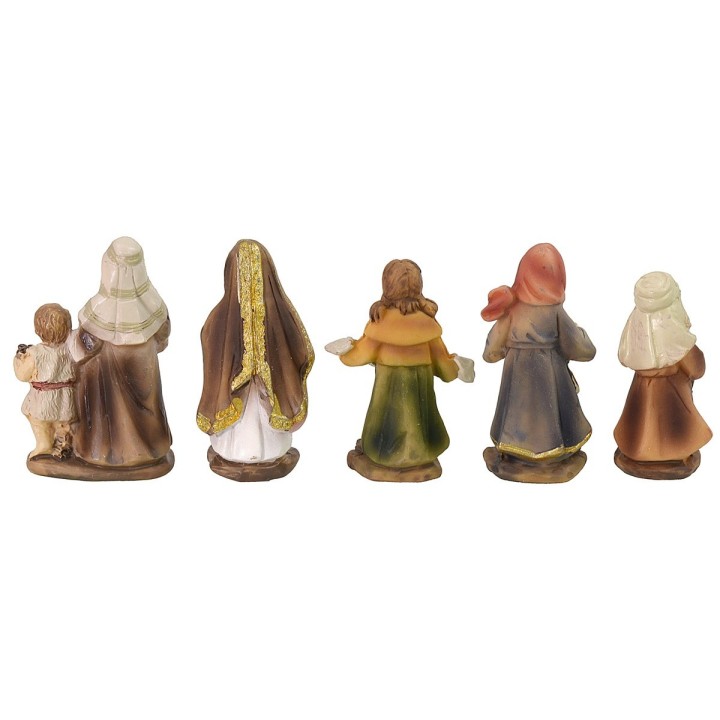 Set of 5 characters 5 cm in resin for a nativity scene