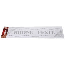 Silver glitter window sticker "Happy Holidays" cm 16x61