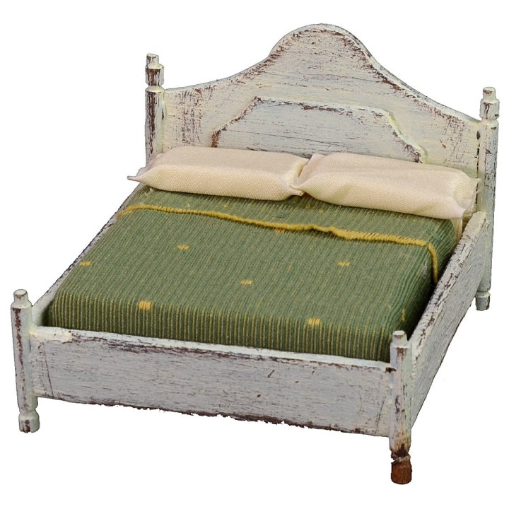 Cama matrimonial de madera blanca cm 10x11x8 h