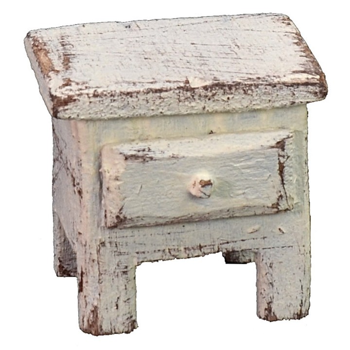 Bedside table in bleached wood cm 3,5x2,5x3,5 h