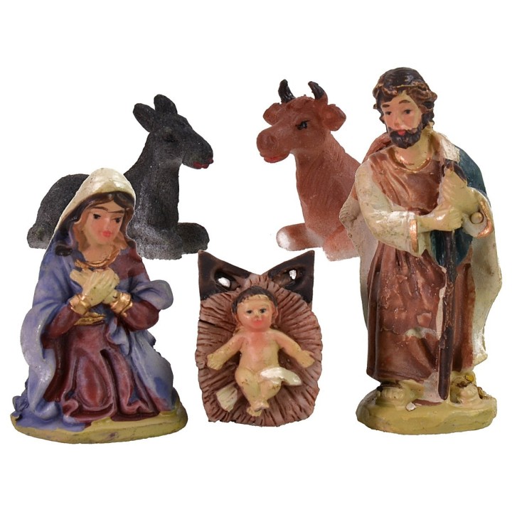 Natività 5 soggetti in resina serie 5 cm