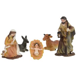 Natividad 5 figuras serie 8 cm en resina