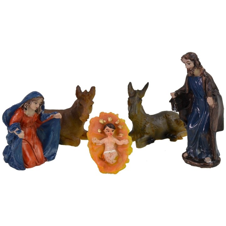 Natividad 5 figuras serie 8 cm en resina
