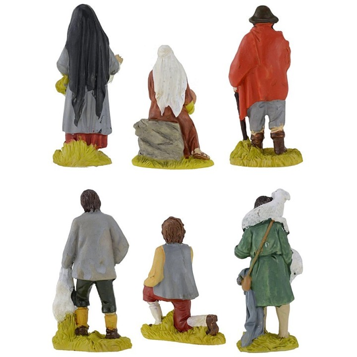 Set of 6 resin statues 9 cm