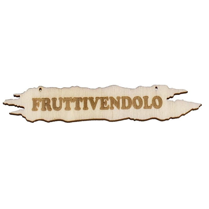 Insegna in legno del fruttivendolo cm 10x1,8
