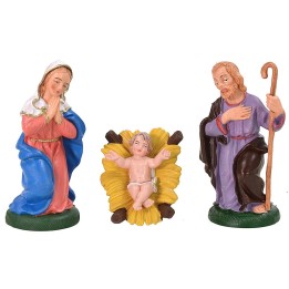 Natividad conjunto 3 piezas serie color 12 cm en pvc