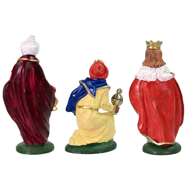 Conjunto de tres Reyes Magos serie color 12 cm en pvc