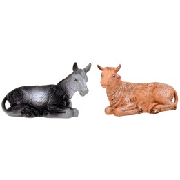 Bue y burro serie color 12 cm en PVC
