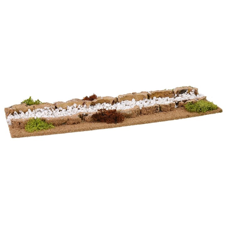 Camino blanco modular para belén de 12x32x2 cm h