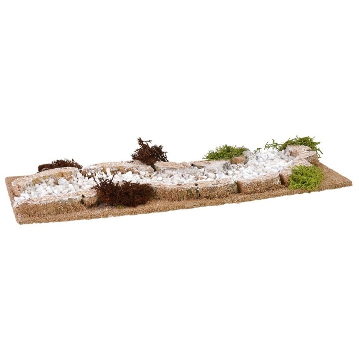 Modular curved white road for nativity scene cm 12x32x2 h