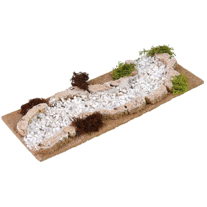 Carretera blanca con curvas modular para belén de 12x32x2 cm h