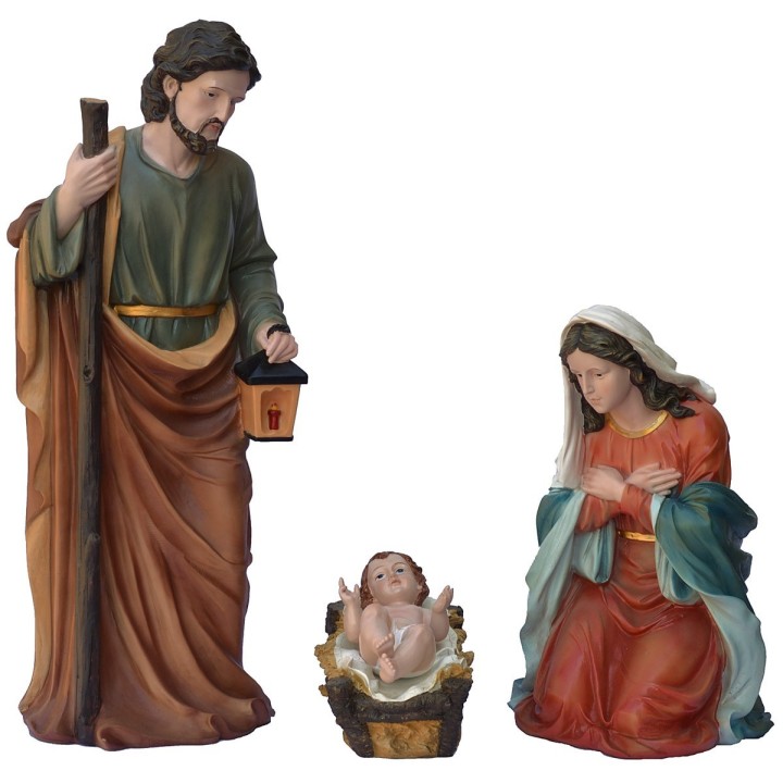 Natività 3 soggetti in resina h 80 cm